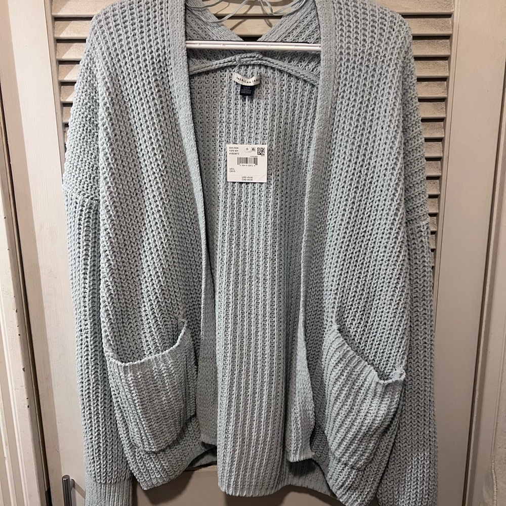 American Eagle Outfitters Sky Blue Chunky Knit Cardigan